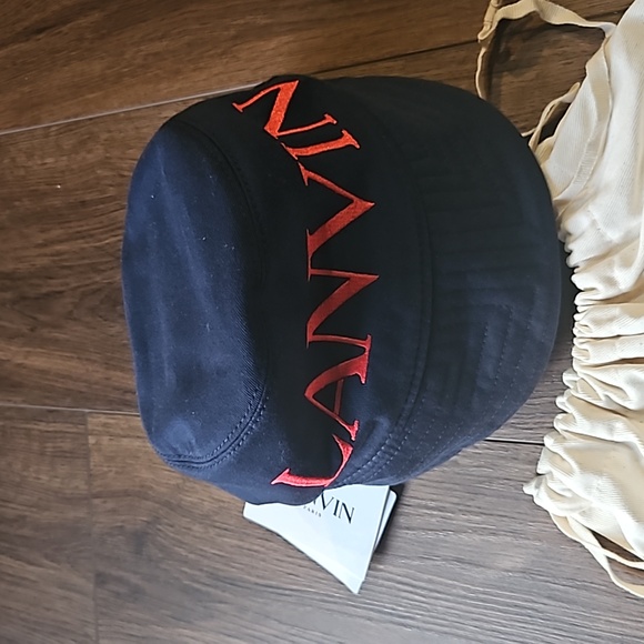 LANVIN REVERSIBLE BUCKET HAT SIZE 54 COLOR BLUE/RED - Picture 12 of 16